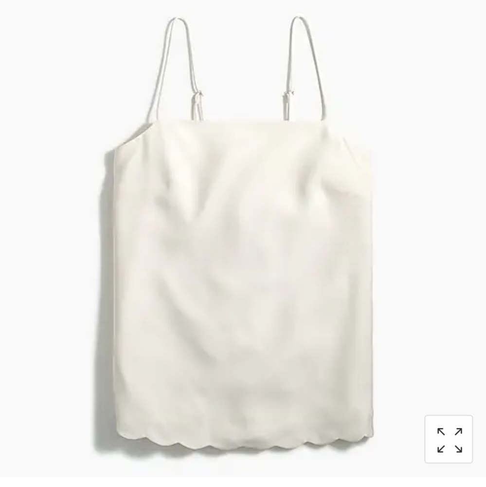 JCrew Beautiful White Scalloped Hem Cami NWT